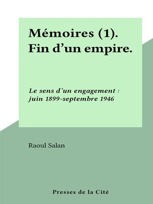 cover image of Mémoires (1). Fin d'un empire.